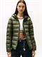 TJW SLIM HOOD PRNT DOWN JCKT EXT pewter green
