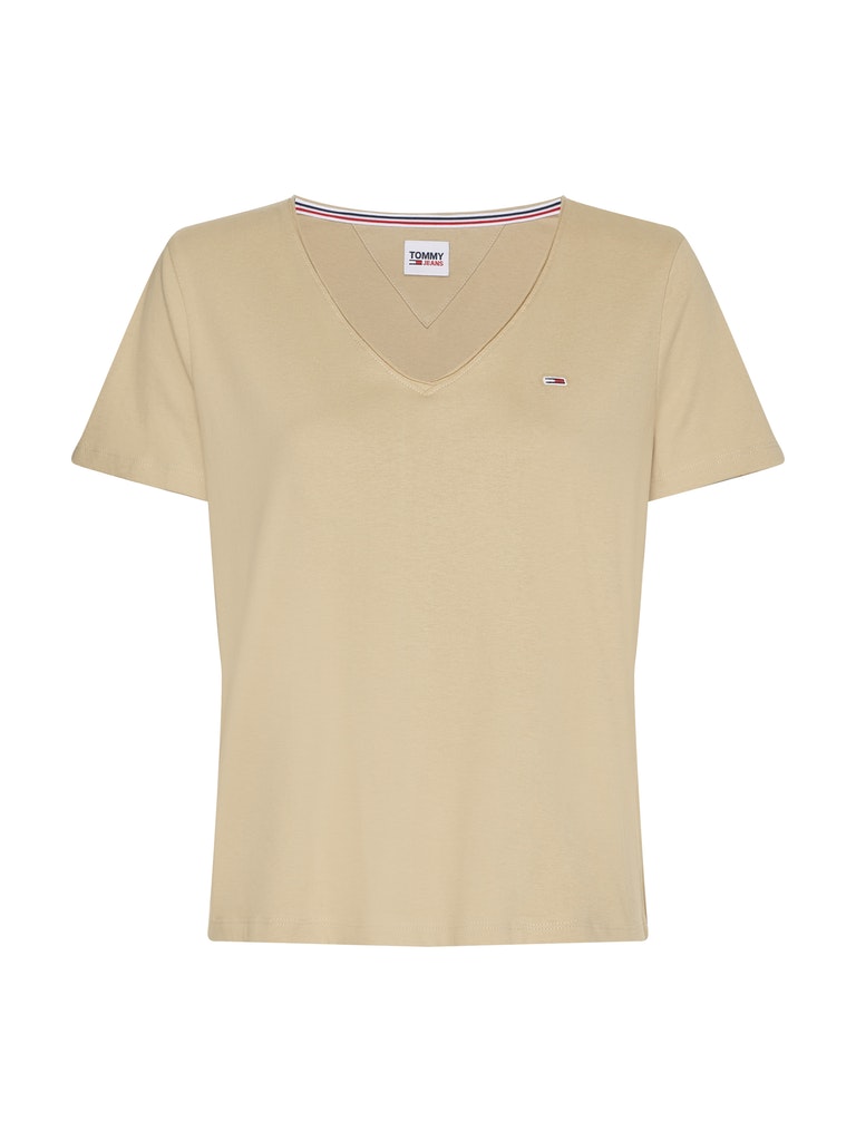 Tommy Jeans Damen T-Shirt Dw0dw09195 Savannah Sand - pink