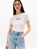 TJW SLIM LOGO 2 POINTELLE TEE ecru