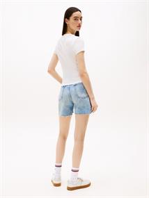 TJW SLIM LOGO 2 POINTELLE TEE ecru