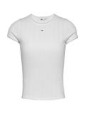 TJW SLIM POINTELLE RIB TEE ecru