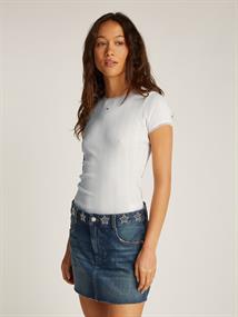 TJW SLIM POINTELLE RIB TEE ecru