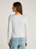 TJW SLIM POINTELLE RIB TEE LS ecru