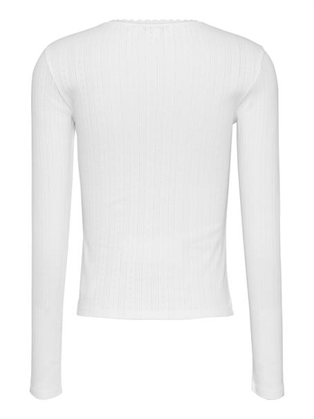 TJW SLIM POINTELLE RIB TEE LS ecru