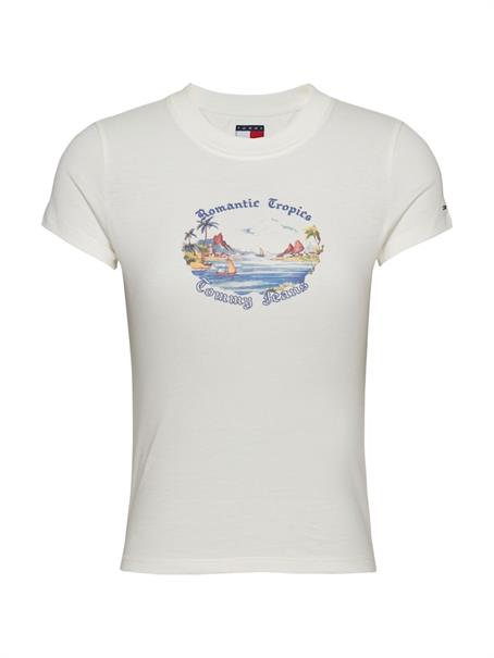 TJW SLIM ROMANCE TROPICS TEE EXT ecru