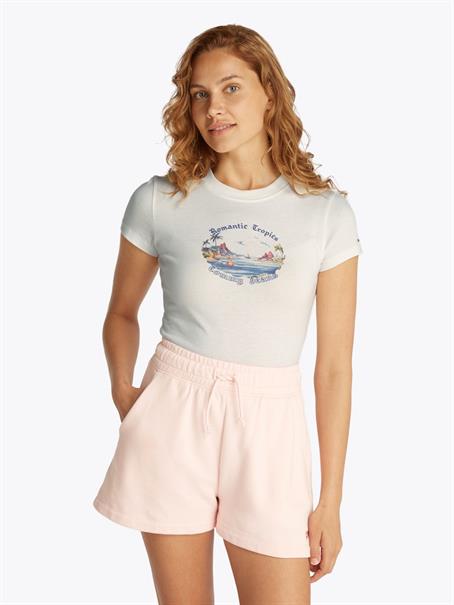 TJW SLIM ROMANCE TROPICS TEE EXT ecru