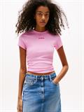 TJW SLIM SCRIPT LABEL SS TEE EXT carnival pink
