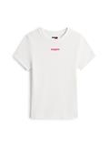 TJW SLIM SCRIPT LABEL SS TEE EXT ecru