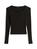 TJW SLIM SH IRREGULAR RIB LS black
