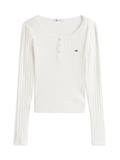TJW SLIM SH IRREGULAR RIB LS ecru