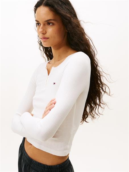 TJW SLIM SH IRREGULAR RIB LS ecru