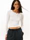 TJW SLIM SH IRREGULAR RIB LS ecru