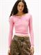 TJW SLIM SH IRREGULAR RIB LS mystic pink