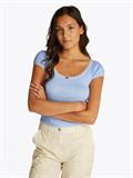 TJW SLIM SH POINTELLE SS TEE EXT sweet blue