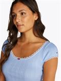 TJW SLIM SH POINTELLE SS TEE EXT sweet blue