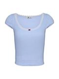 TJW SLIM SH POINTELLE SS TEE EXT sweet blue