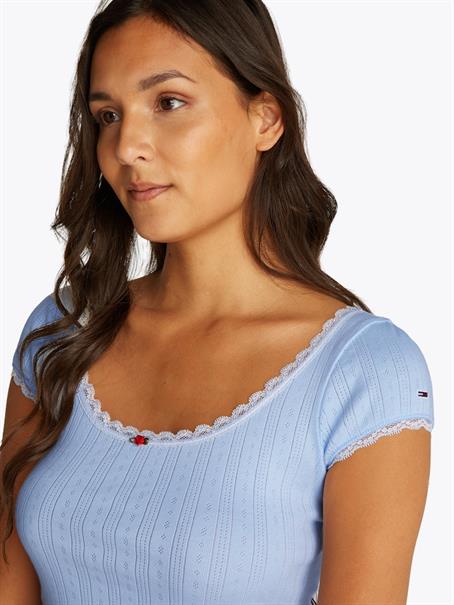 TJW SLIM SH POINTELLE SS TEE EXT sweet blue