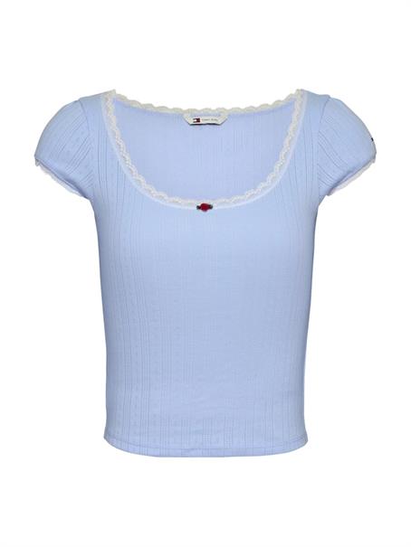 TJW SLIM SH POINTELLE SS TEE EXT sweet blue