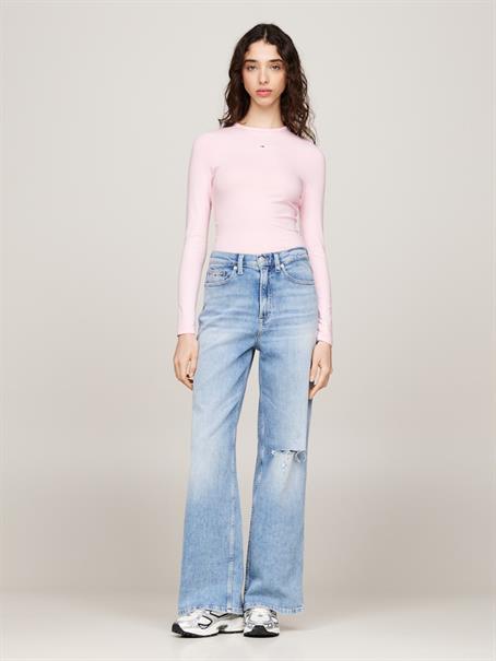 TJW SLIM STRIPE ESSENTIAL RIB LS ballet pink - stripe