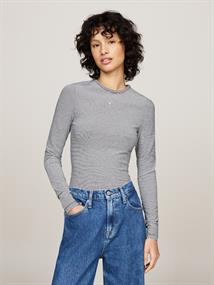 TJW SLIM STRIPE ESSENTIAL RIB LS dark night navy - stripe