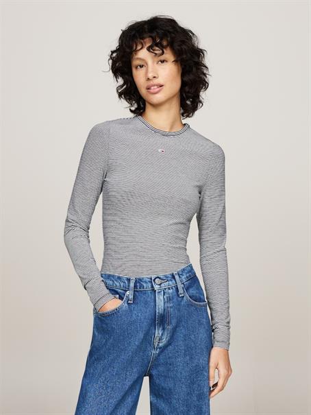 TJW SLIM STRIPE ESSENTIAL RIB LS dark night navy - stripe