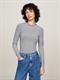TJW SLIM STRIPE ESSENTIAL RIB LS dark night navy - stripe