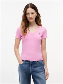 TJW SLIM V-NECK TEE pink daisy