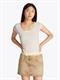 TJW SLIM VNECK GMD RIB SS ancient white
