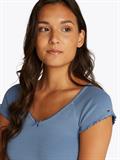 TJW SLIM VNECK GMD RIB SS colorado blue