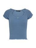 TJW SLIM VNECK GMD RIB SS colorado blue
