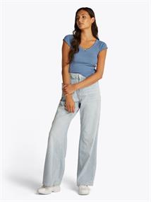 TJW SLIM VNECK GMD RIB SS colorado blue