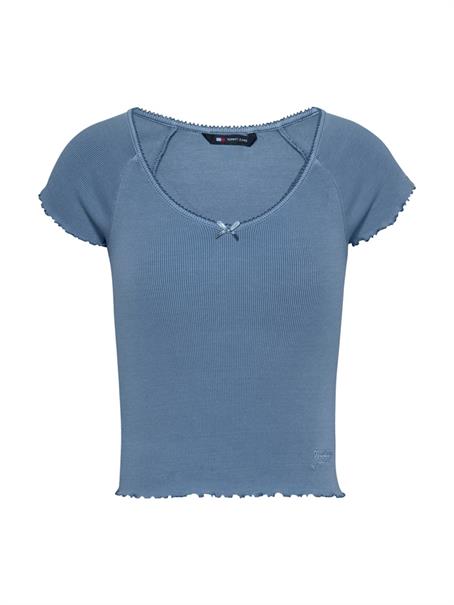 TJW SLIM VNECK GMD RIB SS colorado blue