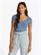 TJW SLIM VNECK GMD RIB SS colorado blue