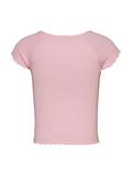 TJW SLIM VNECK GMD RIB SS precious pink
