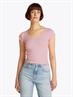 TJW SLIM VNECK GMD RIB SS precious pink