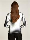 TJW SLM BUTTON RIB C-NECK LS EXT navy-white stripe