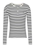 TJW SLM BUTTON RIB C-NECK LS EXT navy-white stripe