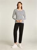 TJW SLM BUTTON RIB C-NECK LS EXT navy-white stripe