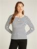 TJW SLM BUTTON RIB C-NECK LS EXT navy-white stripe