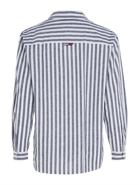 TJW STRIPED LINEN BLEND BF SHIRT twilight navy - stripe