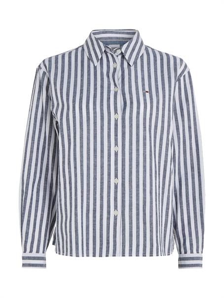 TJW STRIPED LINEN BLEND BF SHIRT twilight navy - stripe