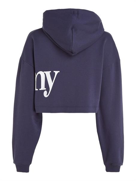 TJW SUPER CROP BOLD TOMMY HOODIE twilight navy