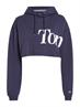 TJW SUPER CROP BOLD TOMMY HOODIE twilight navy