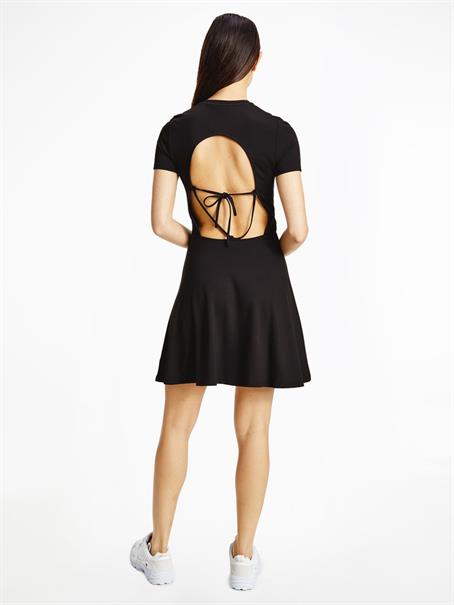 TJW TIE BACK FIT FLARE DRESS black