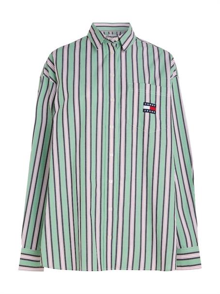 TJW ULTRA OVERSIZED STRIPE SHIRT coastal green - multi