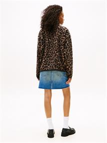 TJW ZIP THROUGH BADGE TEDDY leopard aop