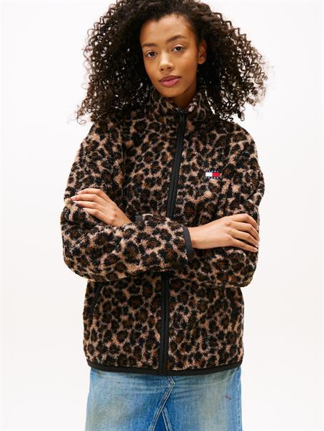 TJW ZIP THROUGH BADGE TEDDY leopard aop