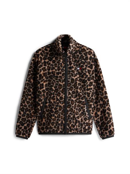 TJW ZIP THROUGH BADGE TEDDY leopard aop