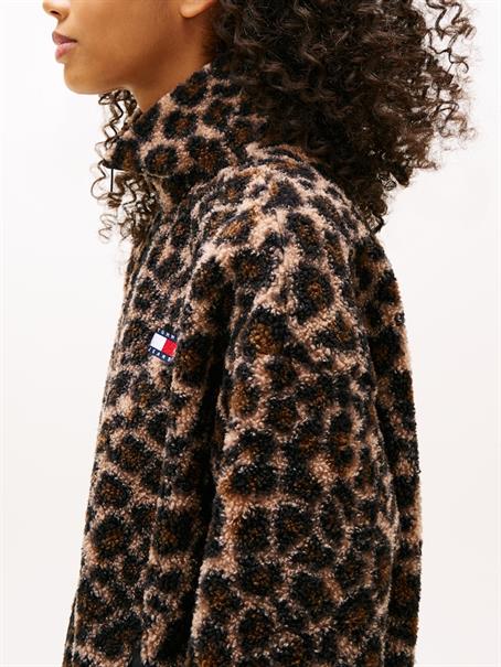 TJW ZIP THROUGH BADGE TEDDY leopard aop