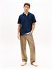 Tommy Badge Regular Fit Waffle Knit Polo Shirt dark night navy